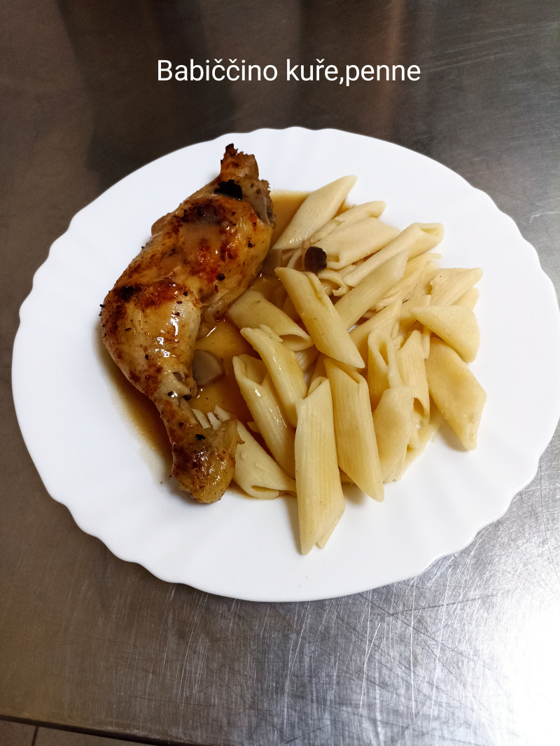 Babiččino kuře, penne 